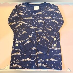Uniqlo Kids Long Sleeve Shirt Boy’s 3T with Train Pattern Navy